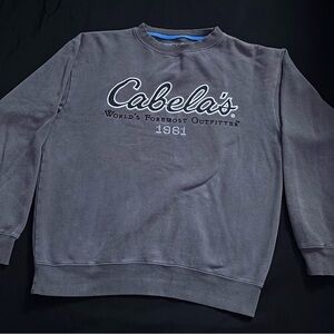 Vintage cabelas embroidered grey crewneck